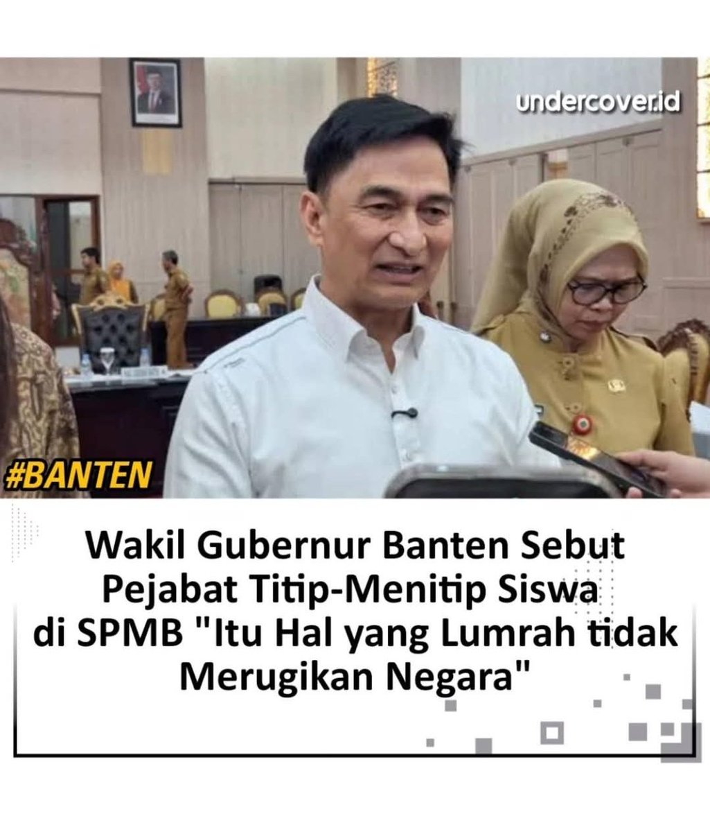 Ini nih contoh pejabat yg akalnya tidak di pakai.... memang tidak ngerugiin negara tapi ngerugiin siswa lain boos..
Hadehhhh..