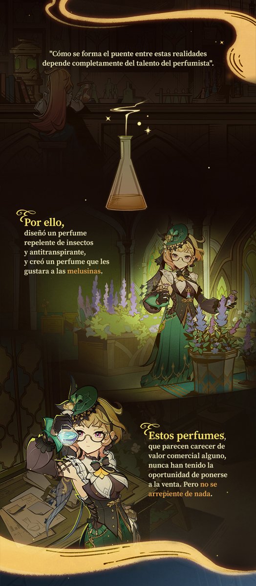 #GenshinImpact5ꓸ7 #GenshinImpact #Emilie 
Cuando el agua se encuentra con las flores, se revelan mentiras y verdades | Notas de Émilie

¡Hola, viajeros! Aquí tienen algunas notas de Émilie, la perfumista de Fontaine. ¡Vamos a echarles un vistazo!

Para más detalles: