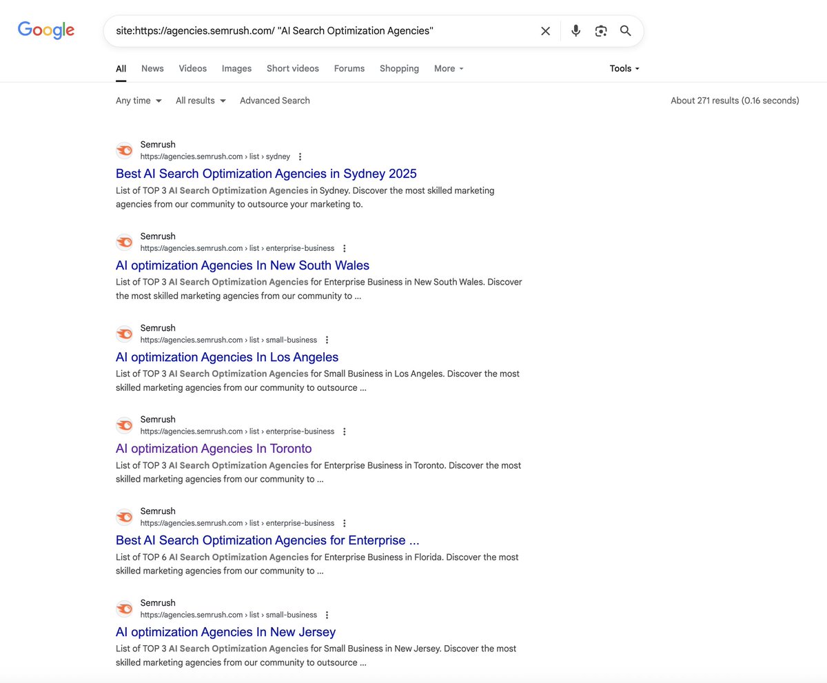 gaganghotra_'s tweet image. Semrush is expanding their agency directory to include pages for "AI Search Optimization Agencies"