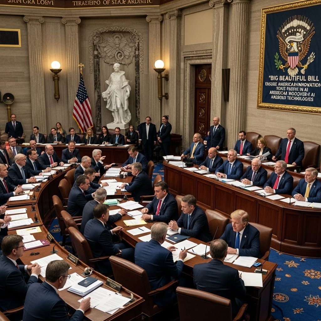 Buzzclick (@buzzclick11) on Twitter photo "Senate splits on Trump’s ‘Big Beautiful Bill’ AI pause—some MAGA voices back federal oversight to boost innovation, others defend state rights. Who’s right for preserving freedom & progress? 🇺🇸 #LimitedGov #FiscalResponsibility #MAGA #AI" "Senate splits on Trump’s ‘Big Beautiful Bill’ AI pause—some MAGA voices back federal oversight to boost innovation, others defend state rights. Who’s right for preserving freedom & progress? 🇺🇸 #LimitedGov #FiscalResponsibility #MAGA #AI"