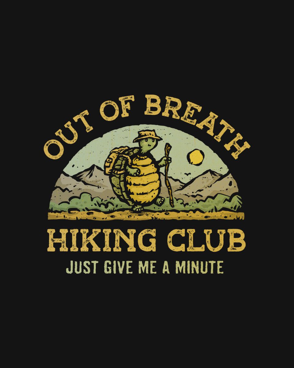 THE DAILY | “Out Of Breath Hiking Club” by #kg07 starts at just $13 today only at #TeeFury! ⚡
loom.ly/7VpI534 

#tshirts #graphictee #teeoftheday #tees #tshirtoftheday #teeshirts #camping #funny #nature #summer #turtle #animal #originalart #hiking #outdoors