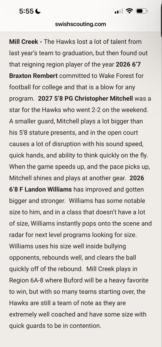 Landon Darnell Williams (@landonwilla08_) on Twitter photo thank you <a href="/swish_scout/">SWISH SCOUTING</a> for the write up from the previous weekend.
<a href="/MillCreek_MBB/">MCHS Basketball</a> <a href="/HwpoHoops/">HWPO HOOPS</a> <a href="/SHReport/">SouthernHoopsReport</a>
<a href="/SandysSpiel/">Sandy's Spiel</a> <a href="/northgareport/">Adrian | Ken</a> <a href="/GDPsports/">Gwinnett Daily Post</a> thank you <a href="/swish_scout/">SWISH SCOUTING</a> for the write up from the previous weekend.
<a href="/MillCreek_MBB/">MCHS Basketball</a> <a href="/HwpoHoops/">HWPO HOOPS</a> <a href="/SHReport/">SouthernHoopsReport</a>
<a href="/SandysSpiel/">Sandy's Spiel</a> <a href="/northgareport/">Adrian | Ken</a> <a href="/GDPsports/">Gwinnett Daily Post</a>