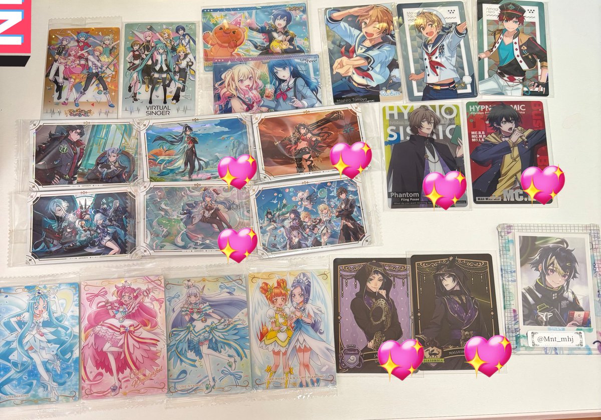 【交換/譲渡】プロセカ あんスタ 原神 ヒプノシスマイク ヒプマイ ツイステ

譲）ウエハースカード、メタカ、ウエハースシール

求）〜100/枚+送料（♥は50）or ハグっとプリキュア,プリズム,セノ,キィニチ

⚠️1部開封済み（画像でご確認ください）
キュアマリンはまとめてお迎えいただける方優先〇