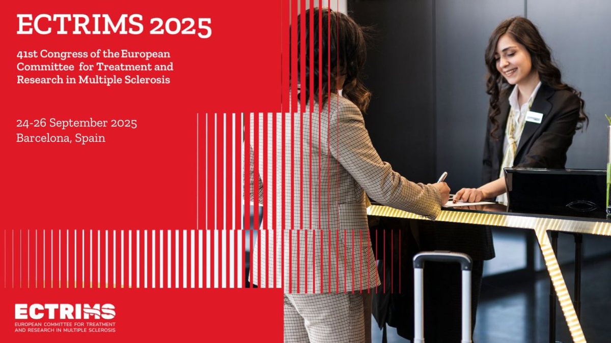 ECTRIMS's tweet image. ✨Ready for #ECTRIMS2025?
The world's largest meeting on #MultipleSclerosis is fast approaching – so secure your accommodation in Barcelona!
Visit our hotel booking site to find your perfect stay. ➡️ bit.ly/40Hl2t0