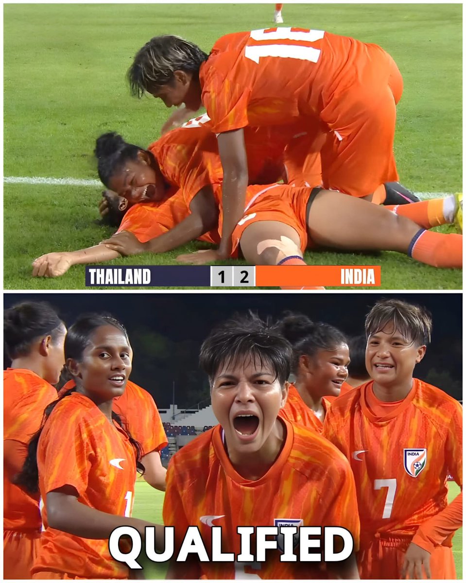 amitavasomu's tweet photo. Chak De India.
𝐓𝐇𝐄 𝐁𝐋𝐔𝐄 𝐓𝐈𝐆𝐑𝐄𝐒𝐒𝐄𝐒 𝐀𝐑𝐄 𝐇𝐄𝐀𝐃𝐈𝐍𝐆 𝐓𝐎 𝐀𝐔𝐒𝐓𝐑𝐀𝐋𝐈𝐀! 🇮🇳✈️🇦🇺
#AFCWomensAsianCup 2026, HERE WE COME! 🤩💙
22 বছর পর মেয়েদের এএফসি এশিয়ান কাপে কোয়ালিফাই করল ভারত!
#IndianFootball ⚽️ #WomensFootball #WomensEmpowerment #INDvThai https://t.co/7cHIByzSDY