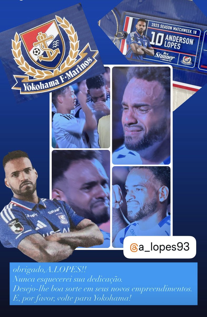 adolfnoneko's tweet photo. 🚢⚓️🇫🇷
A•LOPES,
Muito obrigada!
Estou muito triste com sua partida, mas desejo-lhe felicidades.
Por favor, volte para Yokohama um dia!
Vamos!!#アンデルソンロペス　#fmarinos #マリノス　#andersonlopes https://t.co/5rk0nUiTmR