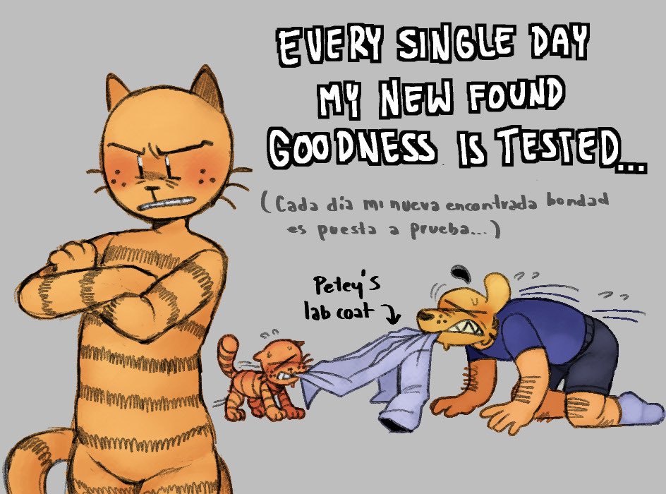Cyrctah10's tweet image. Petey and the two dumbasses he has go babysit (his husband and his actual child)

#dogman #detey #peteythecat
