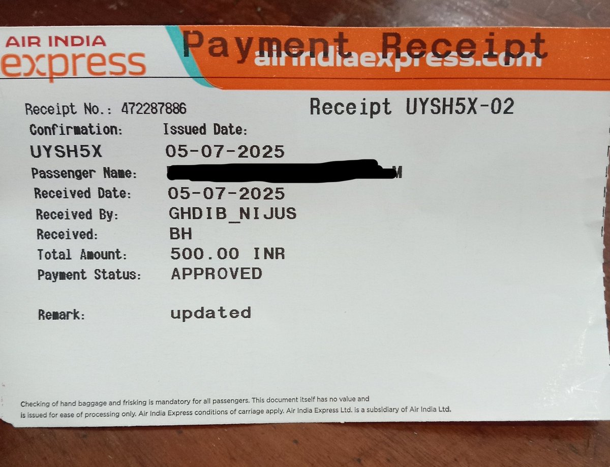 Even with a bonafide flight ticket, this extra amount was charged saying that there were no free seats on the Guwahati to Imphal flight . This is a clear case of extortion <a href="/AirIndiaX/">Air India Express</a>