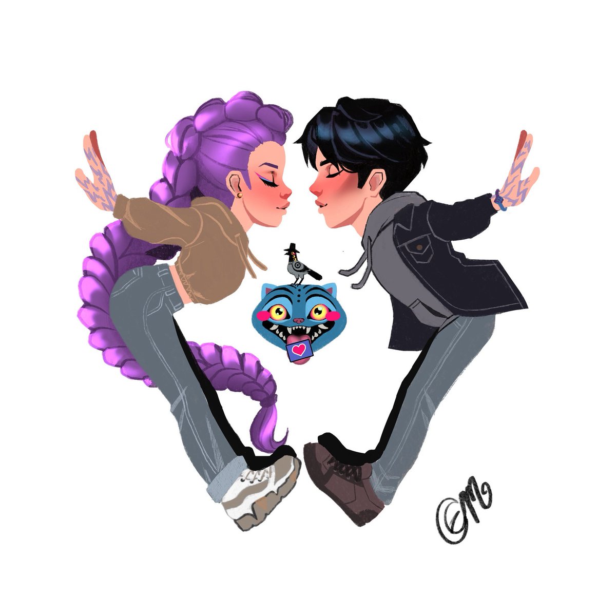 EveningMoonbeam's tweet photo. My babies! 🥹 They better bring Jinu back or SO HELP ME!!! 🥲 
#KPOPDEMONHUNTERS #rujinu #rumixjinu #fanart #Procreate https://t.co/PtqZOBHRMf