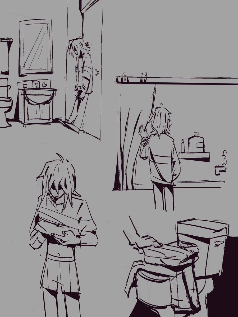 Zai5an's tweet image. quick comic idea I needed to sketch (1/2)
#DELTARUNE #kris #susie