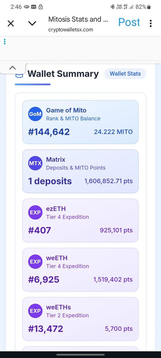 Roland1284's tweet photo. @CryptoHindiO @MitosisOrg Missed the game of mito.. Decent otherwise.. https://t.co/AU1ApV2A9E