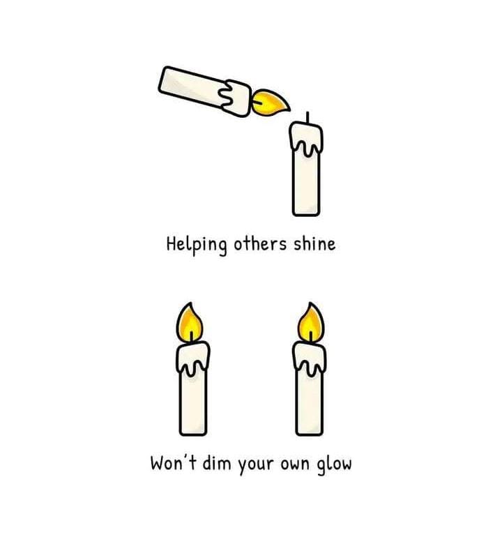 Your light doesn’t fade when you share it.
 Kindness is one of the few things you can give away without ever having less.
 Support people. Celebrate them. Uplift them.
 Because someone else shining doesn’t mean you’re in the dark.✨♥️