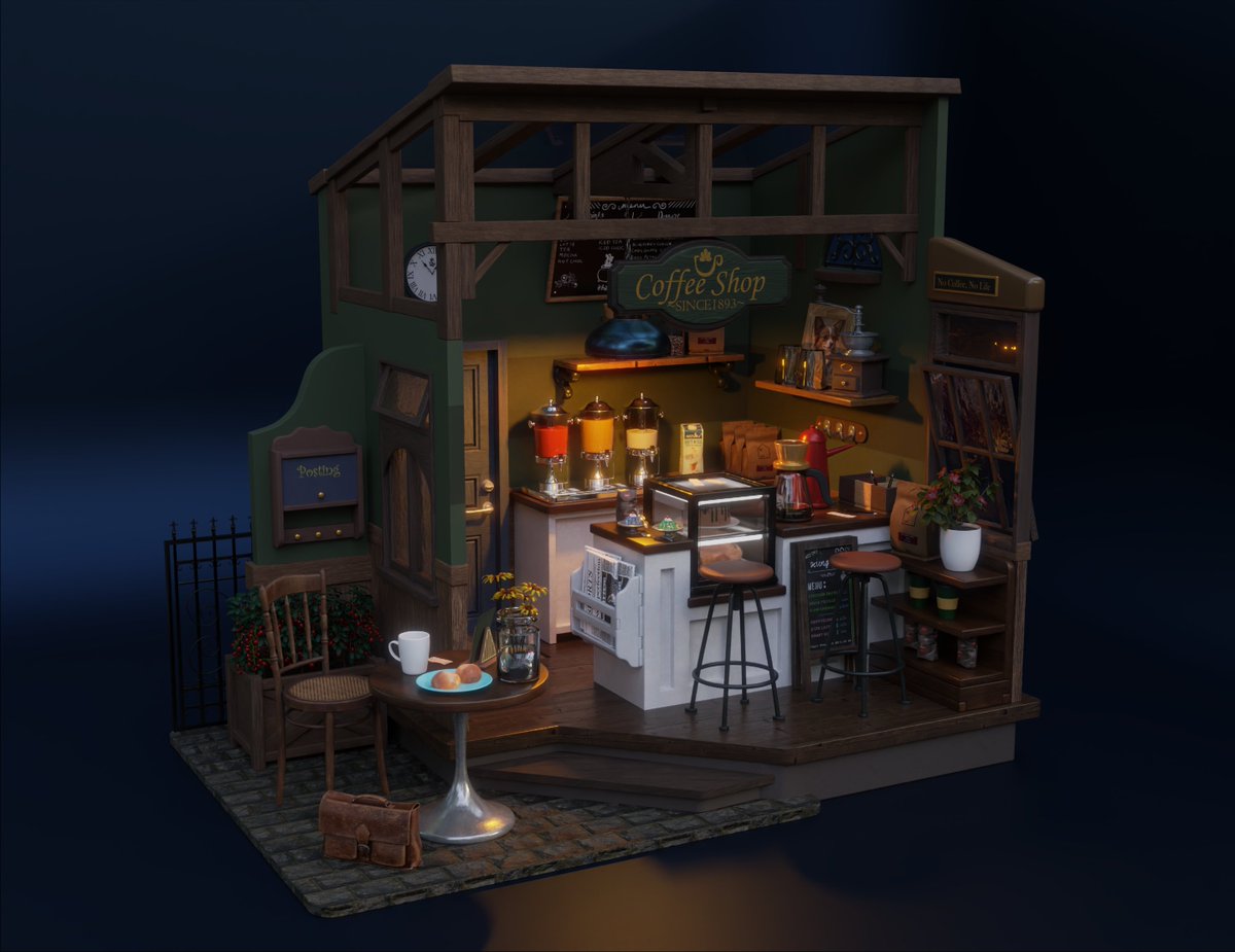 mrn_blender's tweet image. coffee shop
#b3d #3DCG #blender