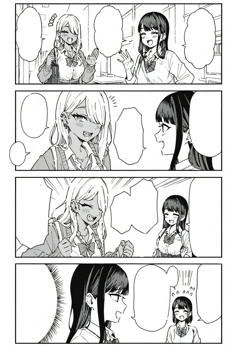 ギャル原さんの漫画も白黒漫画風にしてみた(単純なグレスケ処理じゃなくて最初から白黒で描かれているふうにした) 