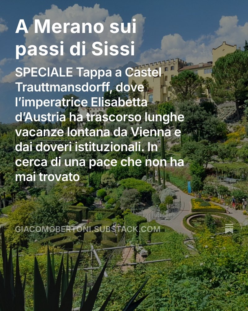 ParcodiGiacomo's tweet image. Avete già deciso dove trascorrerete le vostre vacanze quest'anno? Nell'archivio di Notturno potete trovare un piccolo viaggio alla scoperta di Merano. Seguendo le tracce di Sissi.