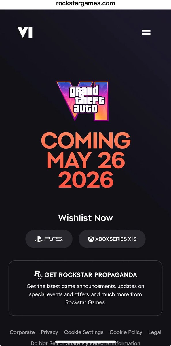 Rockstar added VI wishlisting options on their site