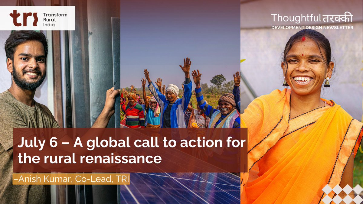 TRIFoundation's tweet image. Today, for the first time, the @UN marks July 6 as World Rural Development Day—putting rural communities at the heart of global progress. With over 900 million rural Indians, we at @TRIFoundation (TRI) believe that our villages are ready to lead a new era of #ThoughtfulTarakki.…