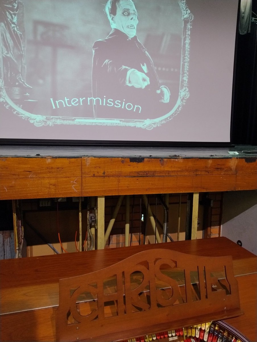 Watching the 1925 silent movie "Phantom of the Opera" with live theatre organist rising from the floor at Kelvin Grove school - great show put on by <a href="/TOSAQld/">TOSA Qld</a>