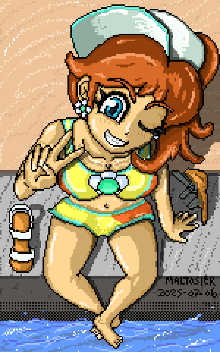 I'm back from the dead because Daisy is cute.
#pixelart #Daisy #MarioKartWorld #fanart