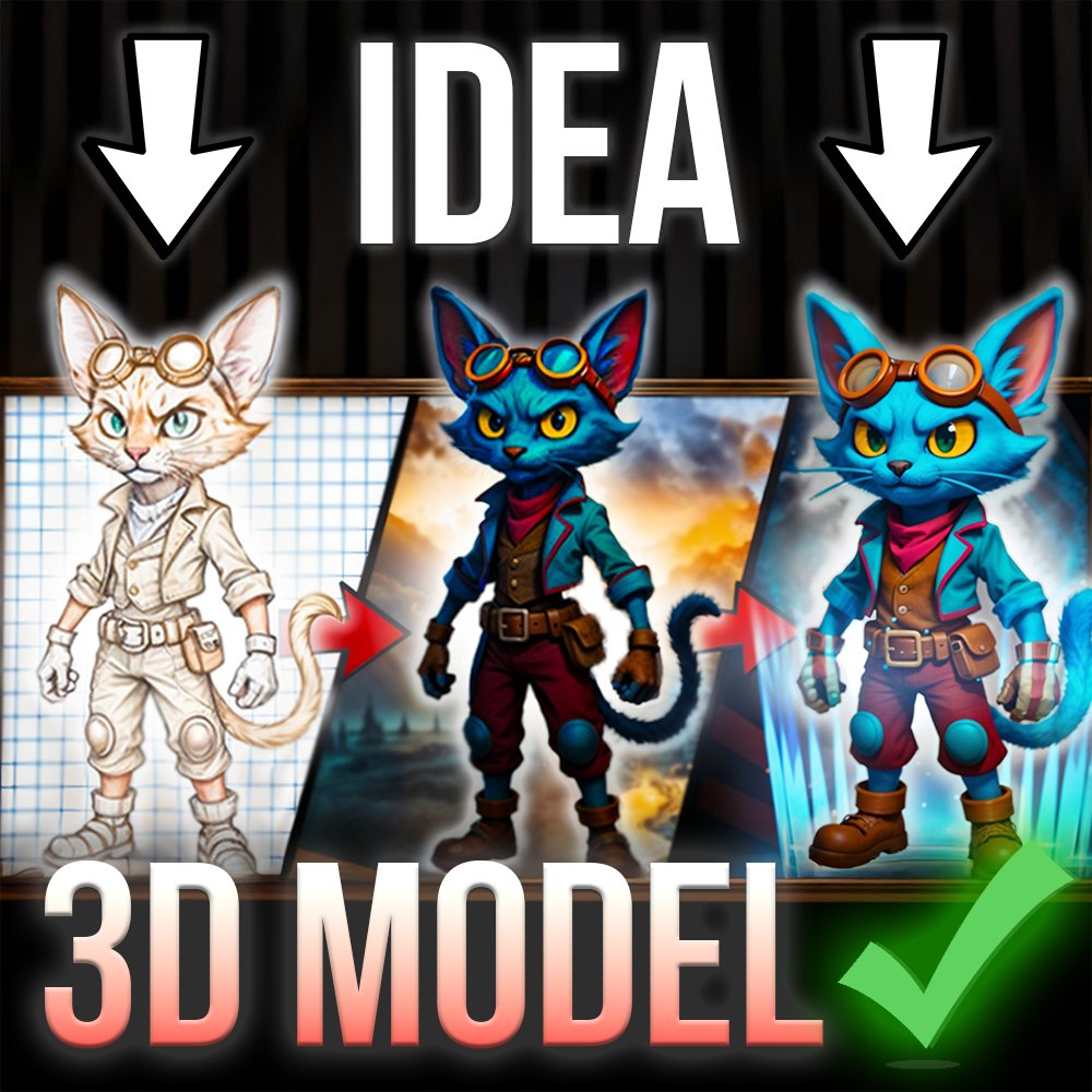 CyberFox3D's tweet image. Is 3D AI Studio the ultimate all-in-one for AI 3D?🤩
I review this platform covering prompting, image gen, 3D models, & AI texture editing! Created a "steampunk cat" showing key features & unique tools.
Full video in bio.
#3DAIStudio #AI3D #3DModeling #AITools #GenerativeAI #AI