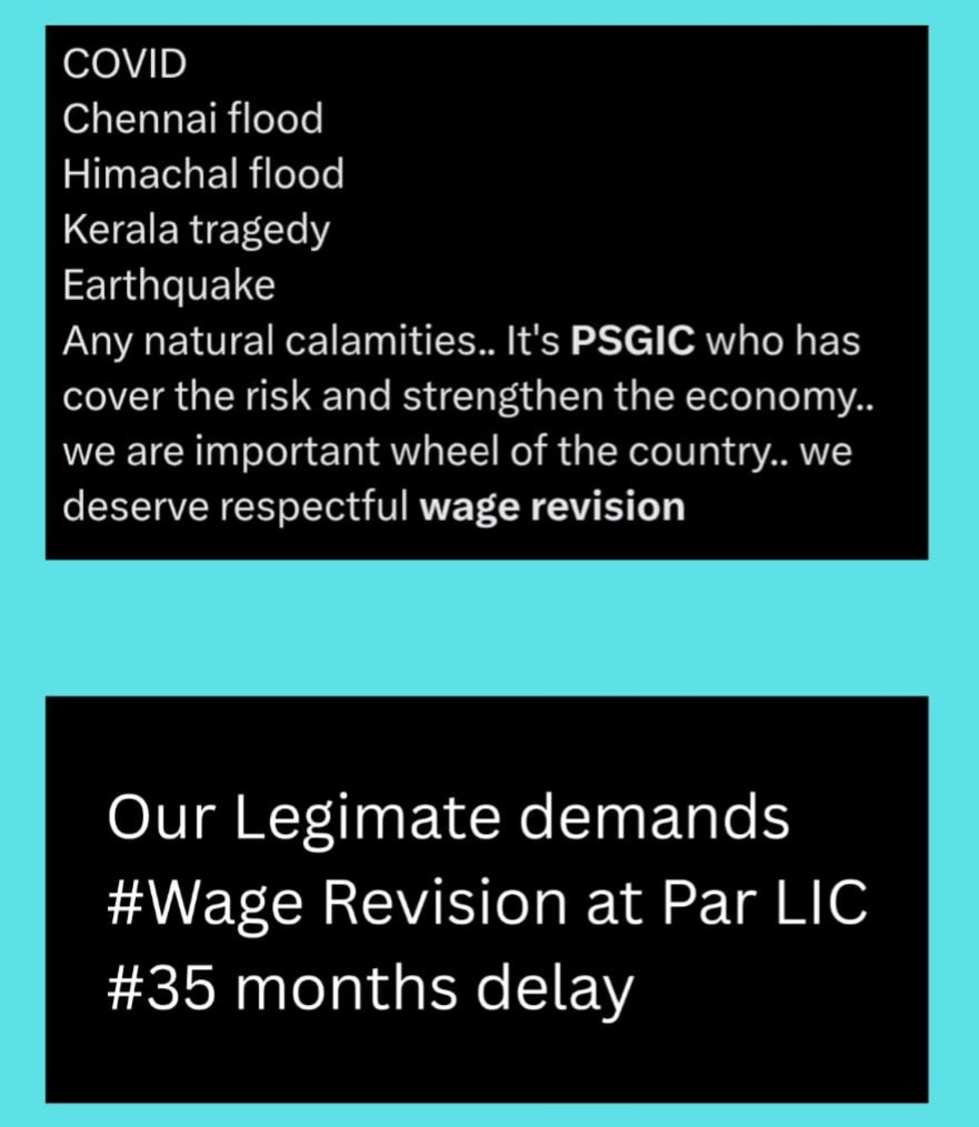 SekharB51025143's tweet photo. *Wage Revision at par with LIC

#WageRevision_PSGICs
#1063days_delay https://t.co/pRXiWUekY7