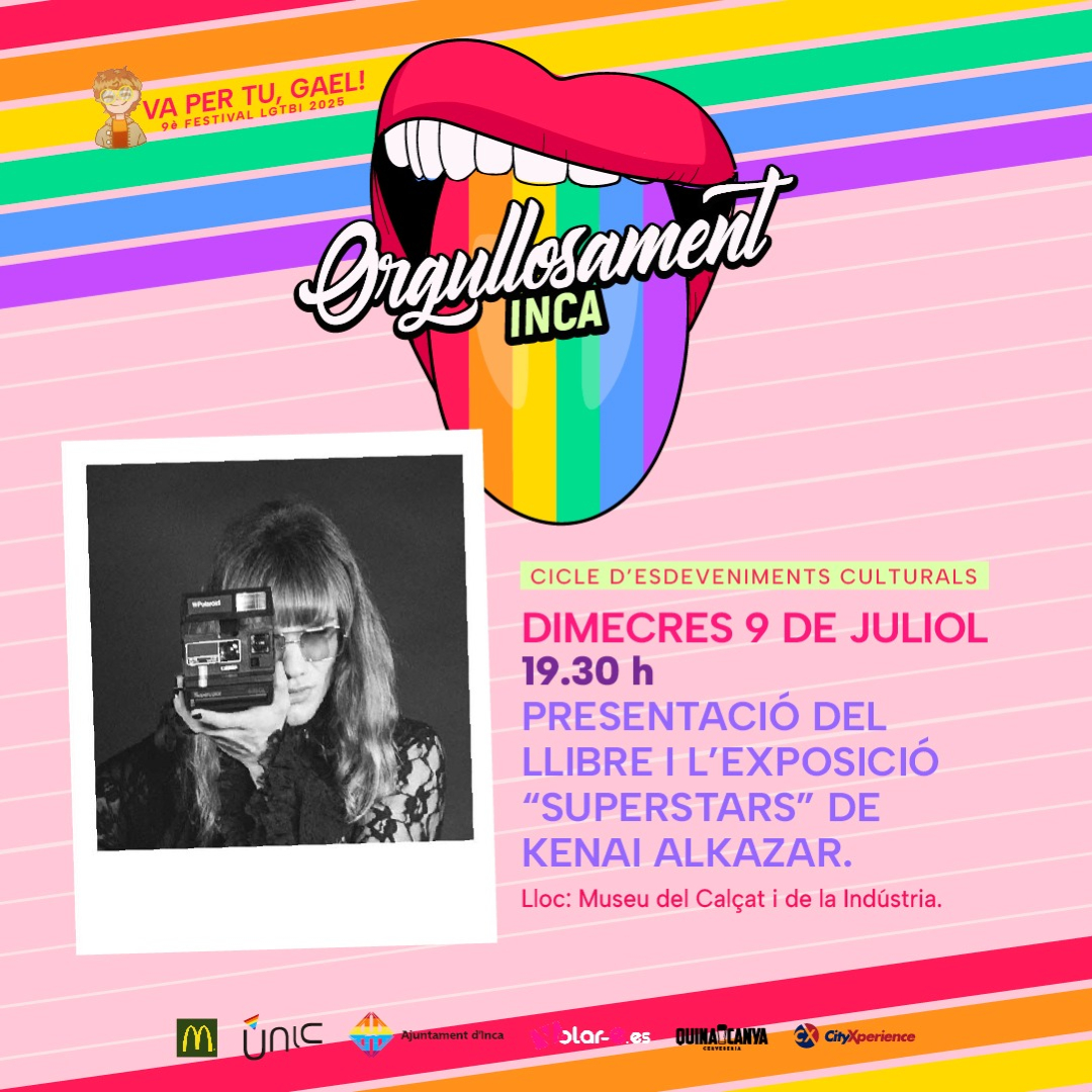 museuinca's tweet photo. Dimecres 9 de juliol, a les 19.30 h, tendrà lloc la presentació del llibre i l’exposició «Superstars», de Kenai Alkazar, al Museu del Calçat i de la Indústria.

🌈 Activitat inclosa dins el cicle #OrgullosamentInca. https://t.co/7hXsymzUFZ