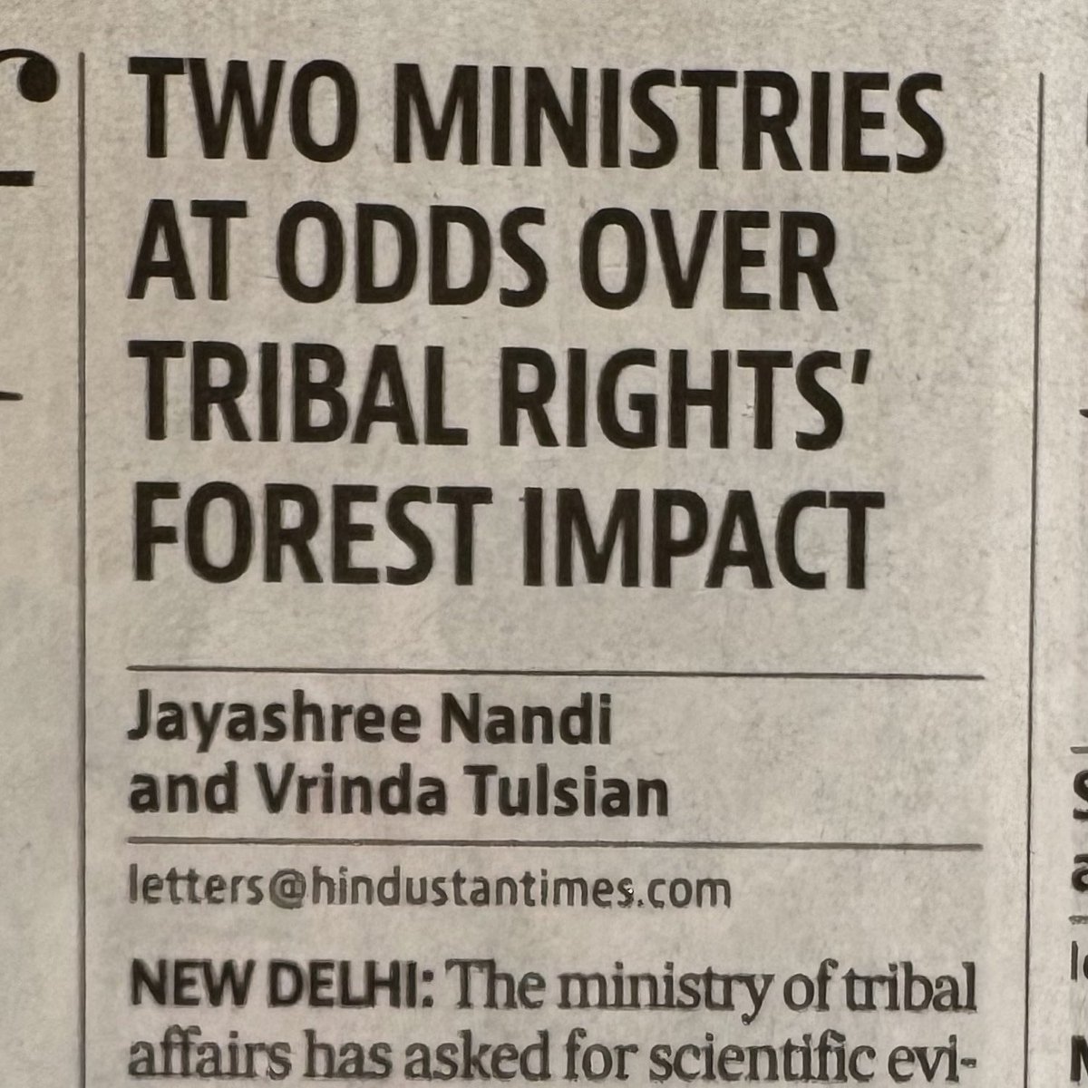 Gratitude with the supremely talented Ms. <a href="/jayashreenandi/">Jayashree Nandi</a> and Ms. <a href="/vrinda_tulsian/">Vrinda</a> , for putting out this extremely important matter. This is of serious concern for us in Odisha. Almost every fourth Odia is a tribal. I hope for good sense to prevail on our current date ‘positions
