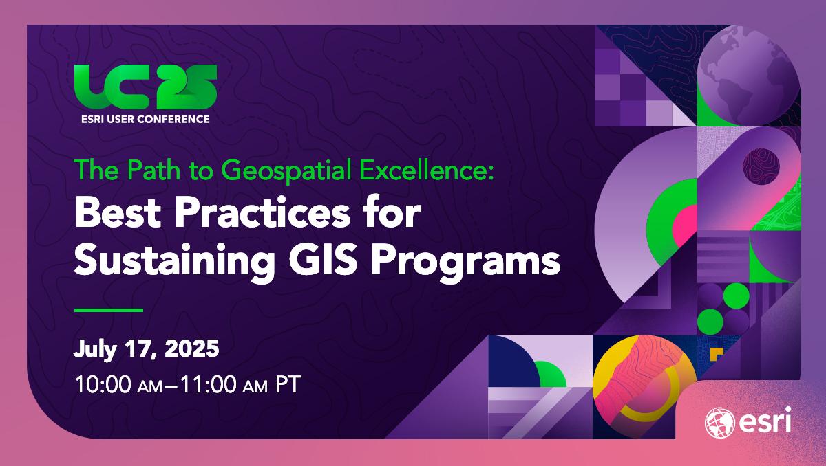 For those attending #EsriUC2025, join this technical session on July 17 to explore a programmatic approach to developing, managing, and sustaining successful GIS programs. 

Add to your schedule: ow.ly/vBjm50WiysW