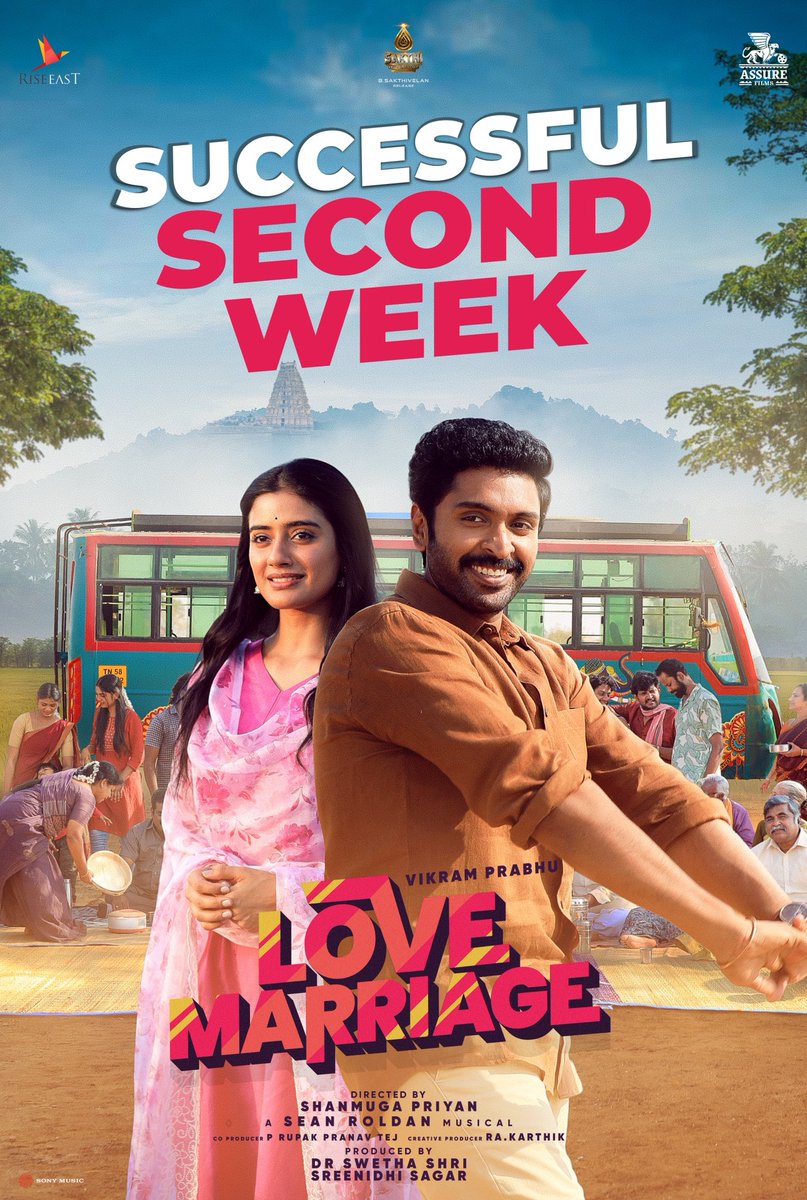 Assure Films (@assurefilms) on Twitter photo #LoveMarriage - SUCCESSFUL SECOND WEEK IN THEATRES 🥳🎉
Directed by <a href="/Director_Priyan/">shanmuga priyan</a> 🎬
A <a href="/RSeanRoldan/">Sean Roldan</a> musical 🎶
<a href="/iamVikramPrabhu/">Vikram Prabhu</a> <a href="/sush_bhat94/">Sushmitha Bhat</a> <a href="/Meenakshidine0/">Meenakshi Dinesh</a> <a href="/thilak_ramesh/">Ramesh Thilak</a> <a href="/barathvikraman/">Barath Vikraman</a>
<a href="/madhandop/">Madhan Christopher</a> <a href="/Lyricist_Mohan/">mohanrajan Lyricist</a>
<a href="/Rakarthik_dir/">Ra.Karthik</a>
<a href="/AssureFilms/">Assure Films</a> <a href="/riseeastcre/">Rise East Entertainment</a>
<a href="/drswethashri/">Dr Swetha Shri</a> #LoveMarriage - SUCCESSFUL SECOND WEEK IN THEATRES 🥳🎉
Directed by <a href="/Director_Priyan/">shanmuga priyan</a> 🎬
A <a href="/RSeanRoldan/">Sean Roldan</a> musical 🎶
<a href="/iamVikramPrabhu/">Vikram Prabhu</a> <a href="/sush_bhat94/">Sushmitha Bhat</a> <a href="/Meenakshidine0/">Meenakshi Dinesh</a> <a href="/thilak_ramesh/">Ramesh Thilak</a> <a href="/barathvikraman/">Barath Vikraman</a>
<a href="/madhandop/">Madhan Christopher</a> <a href="/Lyricist_Mohan/">mohanrajan Lyricist</a>
<a href="/Rakarthik_dir/">Ra.Karthik</a>
<a href="/AssureFilms/">Assure Films</a> <a href="/riseeastcre/">Rise East Entertainment</a>
<a href="/drswethashri/">Dr Swetha Shri</a>