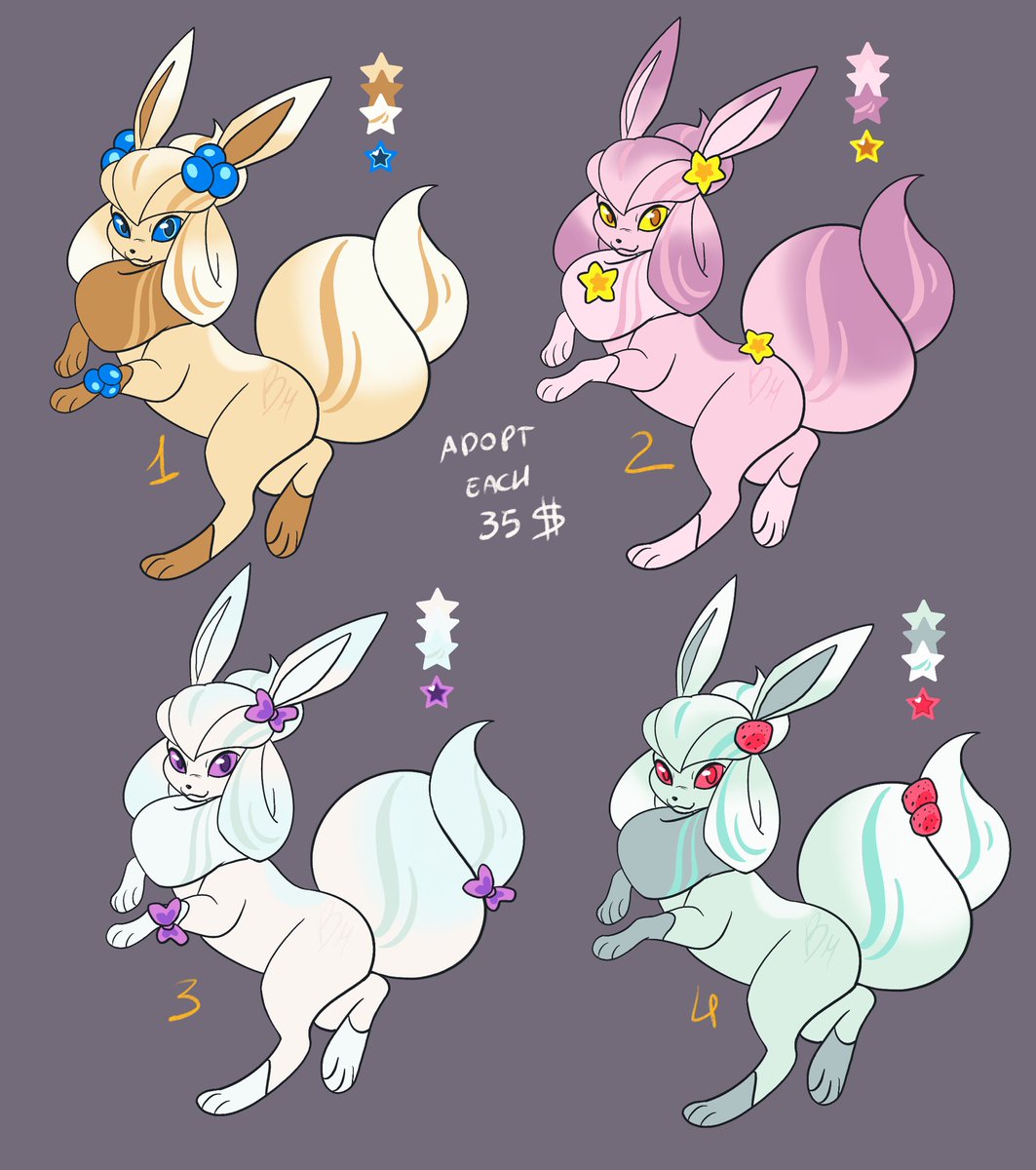 BlueMewBM's tweet image. Is Summer warm?? Want ice cream ~?
Love Glaceon and Alcremie~?
Consider adopting 💖
