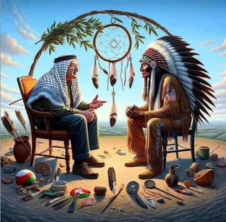 ↪️ Native Americans know how Palestinians feel.
they both share experiences of colonialism, displacement, and resistance. Both groups have faced historical and ongoing struggles against settler-colonialism and displacement from their ancestral lands. ⤵️

#TurtleIsland #Palestine