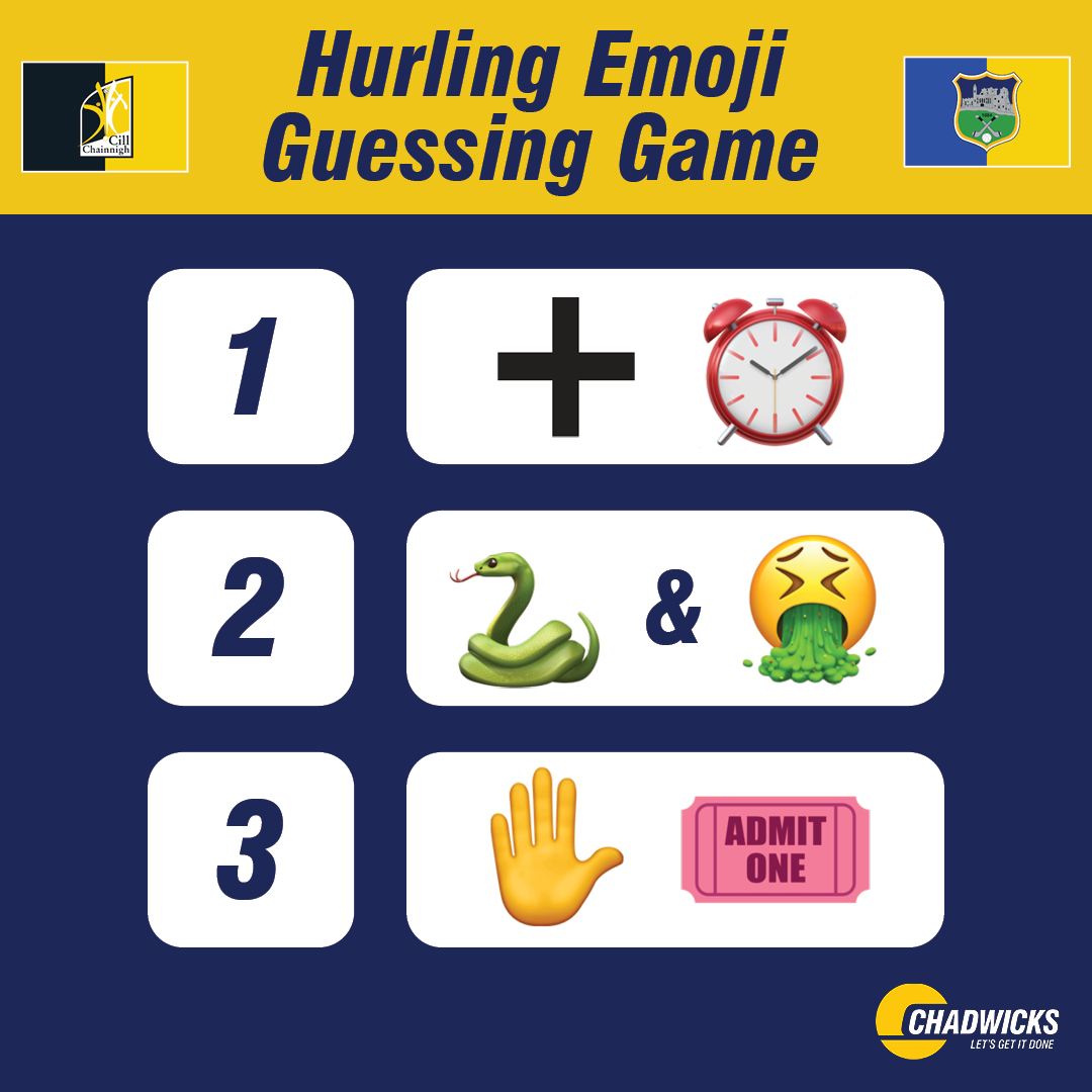 ChadwicksIE's tweet image. Another epic clash today as Kilkenny take on Tipperary in the All-Ireland Hurling Semi-Finals! π₯
Weβve got some more hurling emoji codes for you to crack! Think you can figure them all out this time? Drop your best guesses in the comments below! π
#Chadwicks #LetsGetItDone