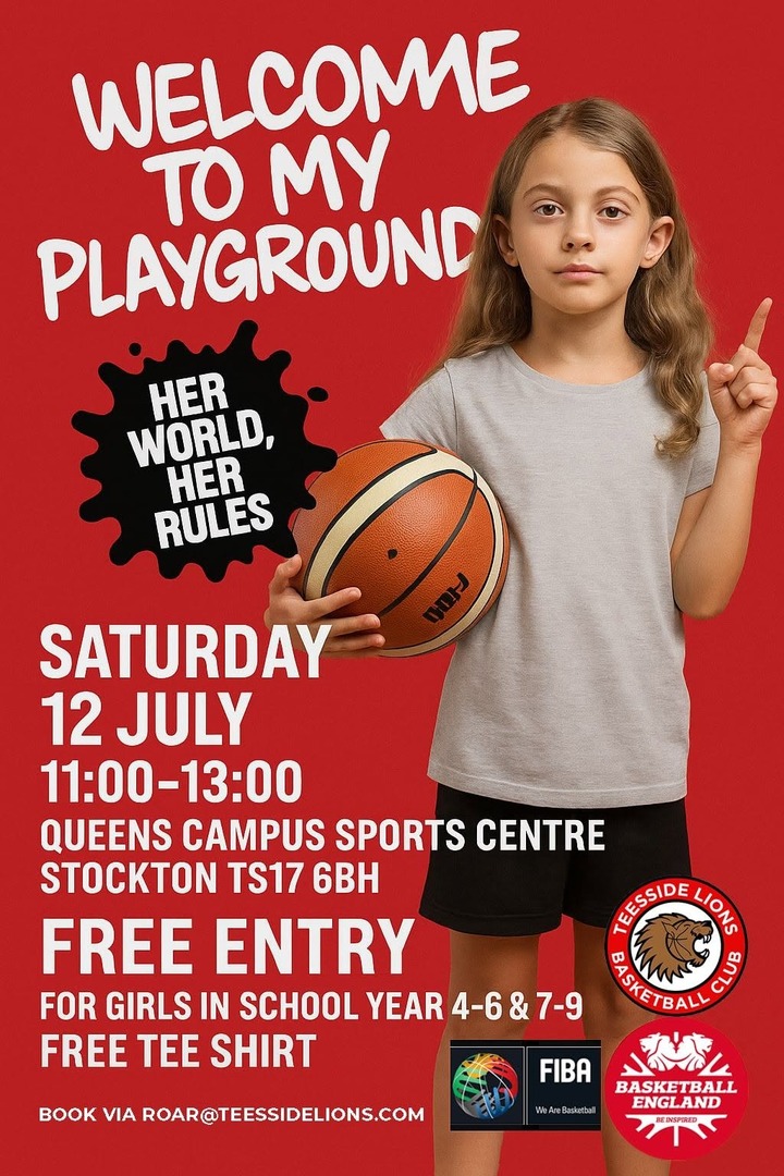 Red House School (@redhouseschool) on Twitter photo #SupportLocalSunday
🏀 <a href="/TeessideLions/">Teesside Lions Basketball</a> in partnership with <a href="/bballengland/">Basketball England 🥇🥈</a> and <a href="/FIBA/">FIBA Basketball</a> are running a FREE basketball camp for girls in Years 4-6 & 7-9
📅 Saturday 12 July
⏰ 11am – 1pm
📍 Queens Campus, Stockton, TS17 6BH
📧 To book a place email: Roar@TeessideLions.com #SupportLocalSunday
🏀 <a href="/TeessideLions/">Teesside Lions Basketball</a> in partnership with <a href="/bballengland/">Basketball England 🥇🥈</a> and <a href="/FIBA/">FIBA Basketball</a> are running a FREE basketball camp for girls in Years 4-6 & 7-9
📅 Saturday 12 July
⏰ 11am – 1pm
📍 Queens Campus, Stockton, TS17 6BH
📧 To book a place email: Roar@TeessideLions.com