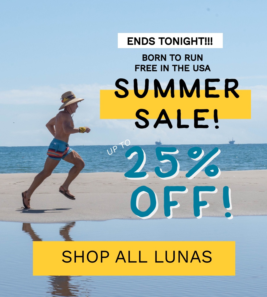 ENDS TONIGHT! ❤️🤍💙

1 Pair = 10% off 
2 Pairs= 20% off
3 Pairs= 25% off 

Don't miss this summer sale! 😎☀️
lunasandals.com 

#barefootlife #runningsandals #runningfeet #run #runnersworld