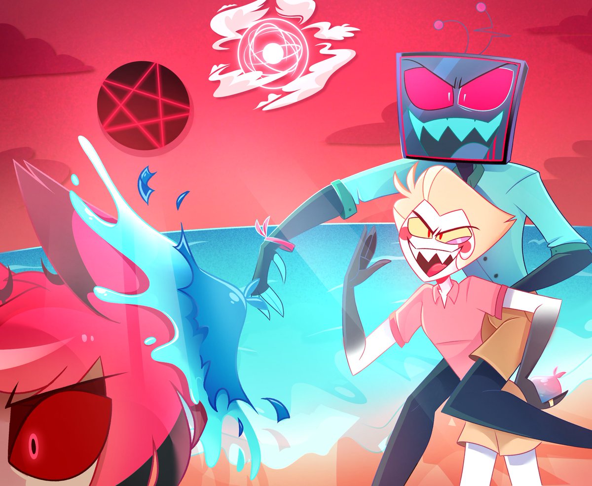 They don’t like him ❤️ Day one : Obligatory Beach Episode 🏝️ #HellsHottestSummer #hellshottestsummer #HazbinHotel #RadioStatic #RadioApple