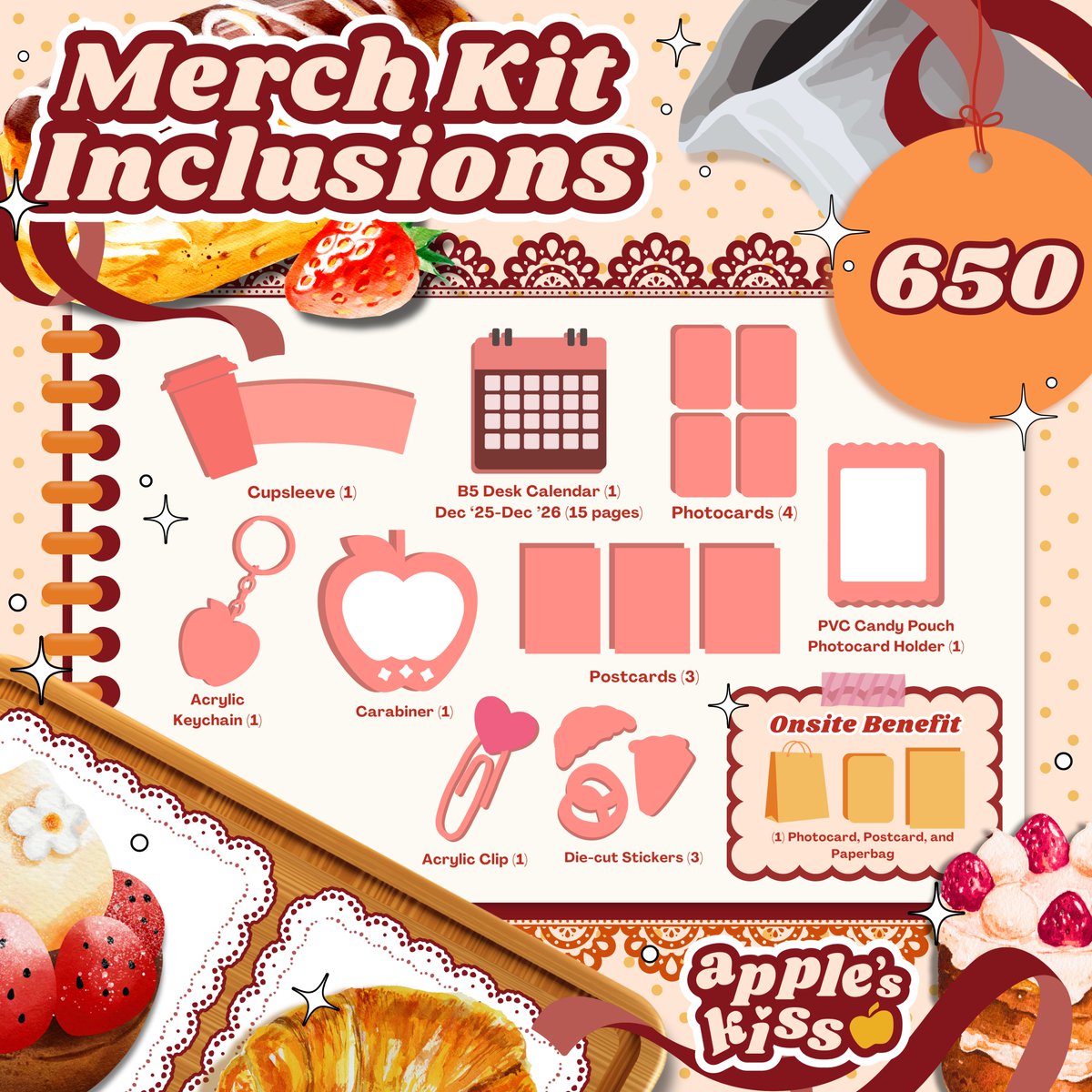 kenhinacse's tweet photo. Here's our sweet surprise for everyone! 🍰🍎

A deliciously curated and made with love merch kit for Kenma and Hinata!

Sugar, spice, and everything nice���creations from our talented artists! Don't miss out and unbox the sweetest merch treats! 

#KenHina #KenHinaCSE #ApplesKiss https://t.co/HgCQJUCafU