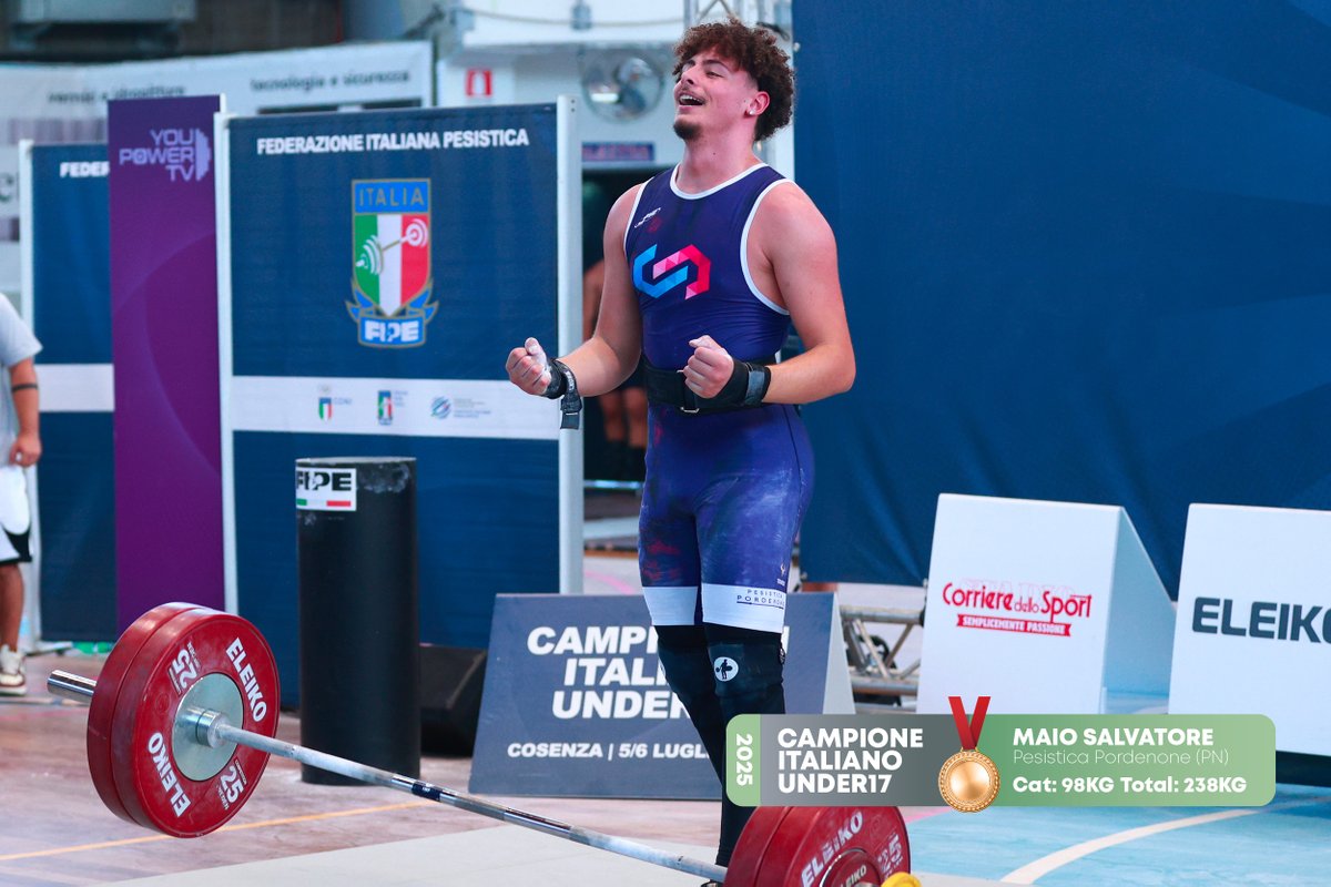 Finali Campionati Italiani U17
🇮🇹
98 KG M
🥇 | MAIO S. 105 | 133 | 238
🥈 | MORET D. 107 | 130 | 237
🥉 | GISMONDO A. 94 | 115 | 209
.
98+ KG M
🥇 | MANOCCHIO V. 106 | 127 | 233
🥈 | TAJARIOL D. 102 | 115 | 217
🥉 | LA MACCHIA G. 101 | 113 | 214
💪
#yptv #iwc #liftyourdream