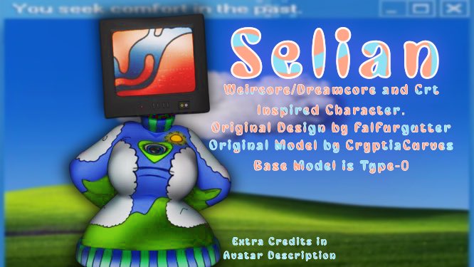 FalFur18101's tweet photo. Finished my first full avi edit today instead of just a retexture!

Meet Selian, she's a weirdcore crt head! My friend helped me pick out the name, and my friend Tai helped me take photos.
I'm so happy on how this turned out!!!
(Extra info and credits in replies) https://t.co/StddOWEPZx