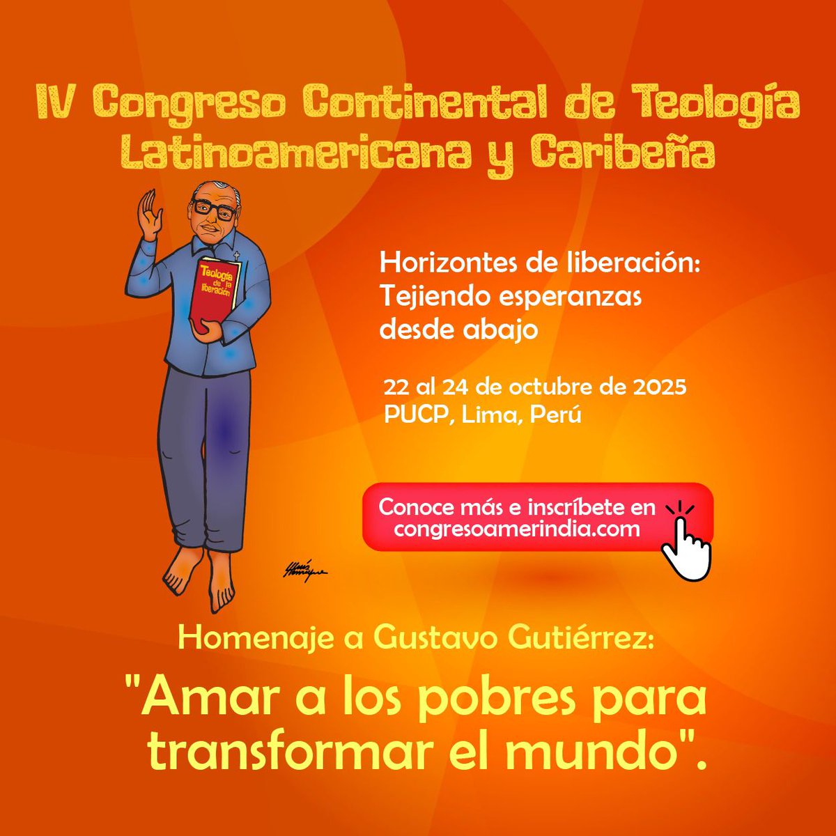 ✍ #Inscríbete
IV Congreso Continental de Teología Latinoamericana y Caribeña. #ModalidadPresencial
🟠 Lugar: Lima - Perú
🔴 Fecha: 22 al 24 de octubre
🟢 Visita nuestro sitio web e inscríbete: congresoamerindia.com