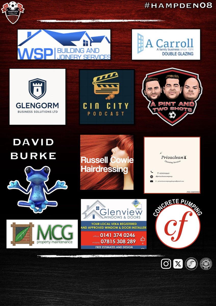 A massive thank you to our sponsors ❤️🖤 we have only 3 players left to sponsor get in touch 😊⚽️