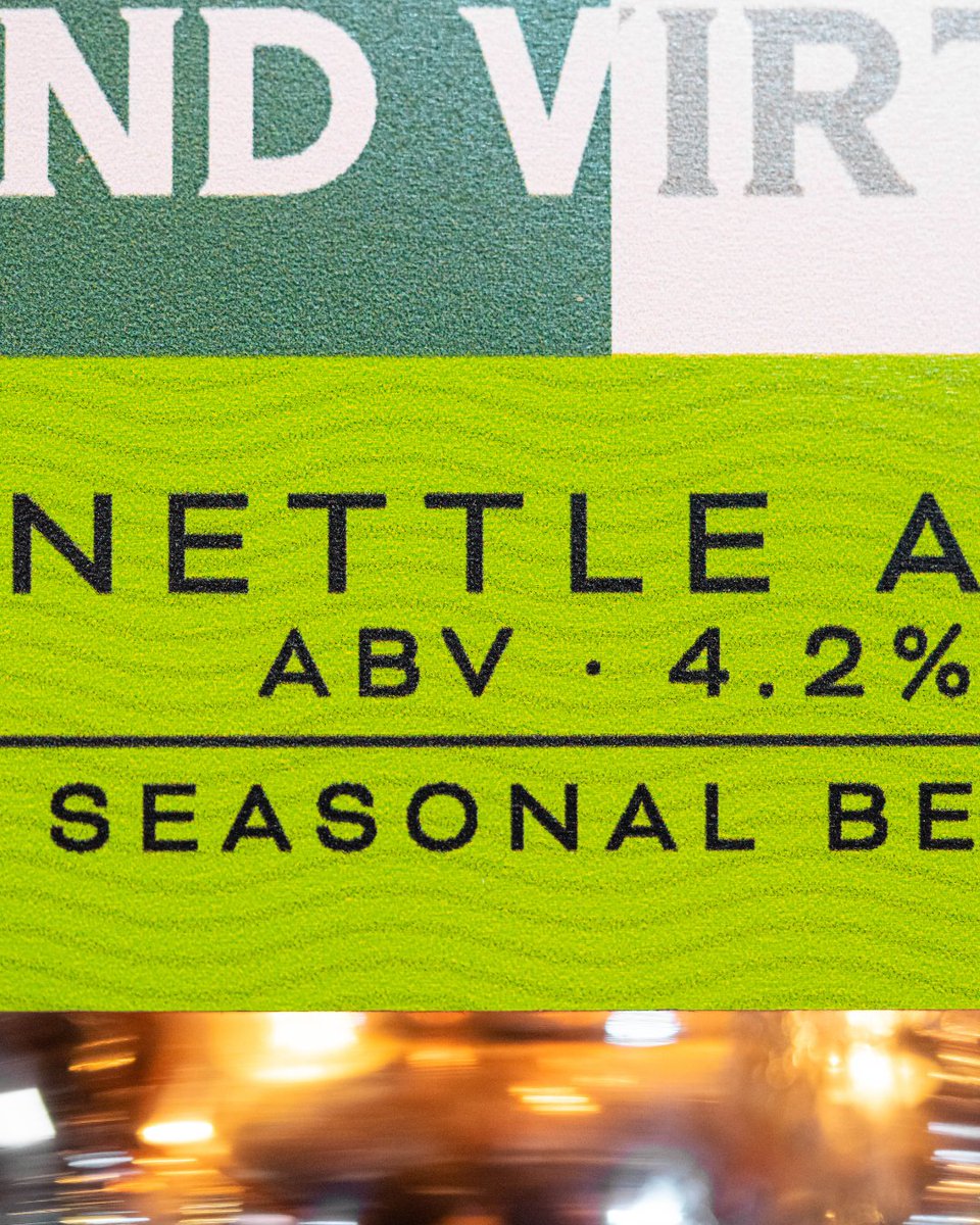 Venom &amp; Virtue is light, zesty, and herbal, with a cheeky tingle. We’ve paired noble hops with nettles over a pale malt base for a brew that’s as intriguing as it is invigorating. 🌿 On cask at your local Hall and Woodhouse managed house now... 
⁠
Please Drink Responsibly