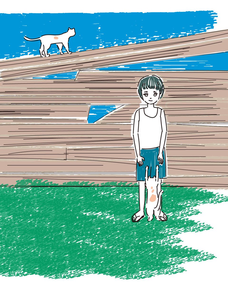 いつも海が見えるお話その30
丘の上の廃材置き場には。

#illustration
#イラスト