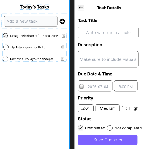 Wearenotguys's tweet photo. Just wrapped up Day 15 of the #30DaysofDesign challenge!
Designed a To do task and Task Details screen with editable fields, status control, and priority options.
Keeping UI clean, intuitive, and user-first.
#UIDesign #Figma #DesignChallenge #FocusFlow #UI #uiuxdesign https://t.co/mUi4PnABPk