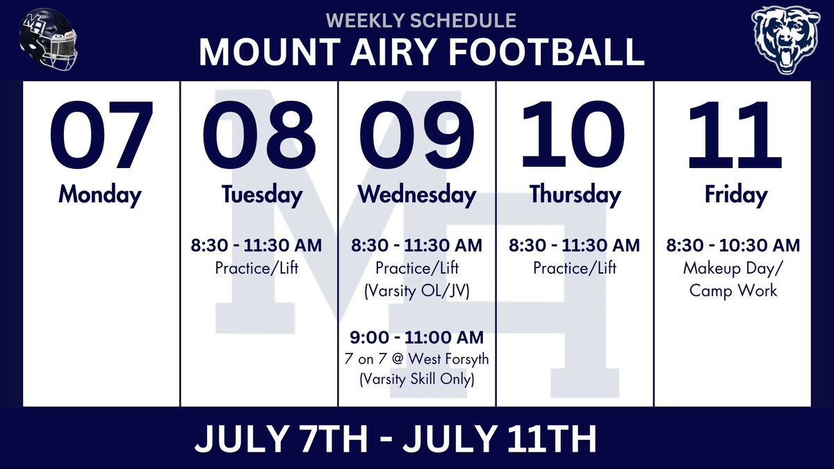 MAHS football - we are back at it this coming week! 🐻🏈