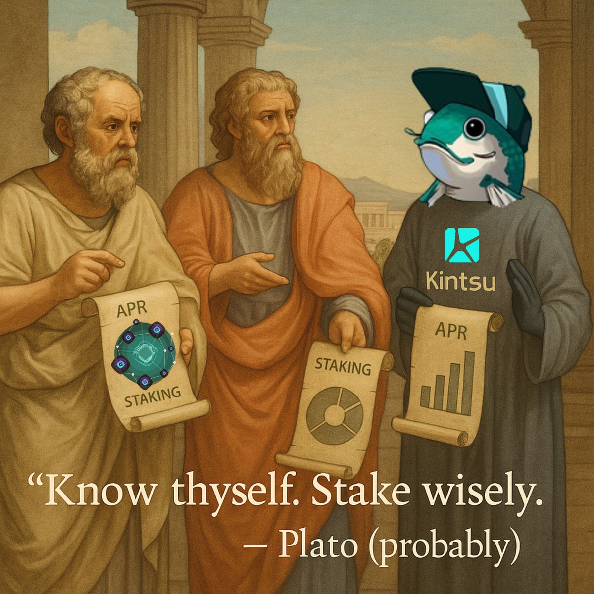 WoodHaruki's tweet photo. "Know thyself. Stake wisely. - Plato (probably)
@kintsu https://t.co/aT2SWaw2ml