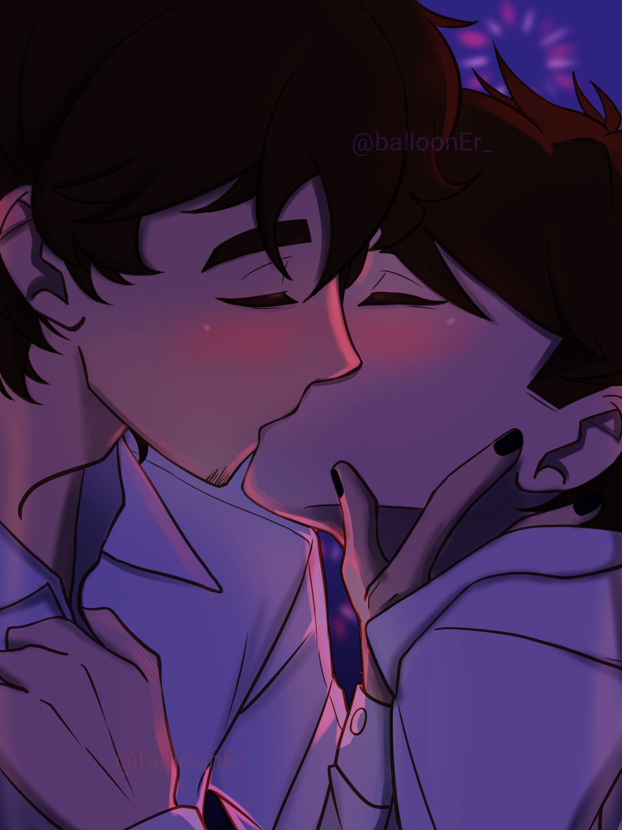Heard that today is International Kissing Day? 
I drew this painting using a template
#ocart