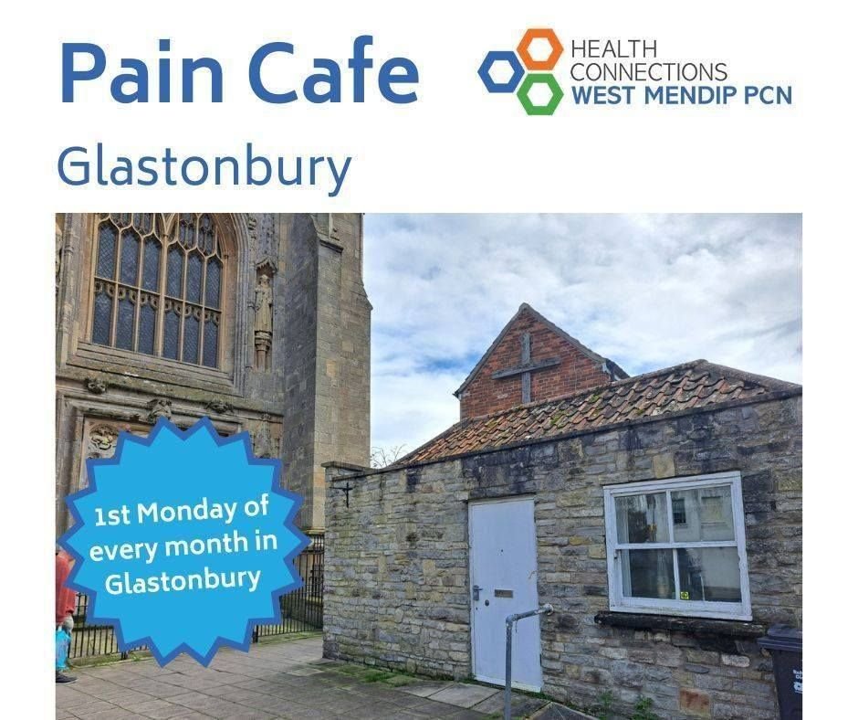 Glastonbury Pain Cafe takes place tomorrow, Mon 7 July - St John's Church Hub BA6 9JQ, 1 - 2.30pm. It's a peer-led group, with support from a Health Connector. This month's guest speaker is Padi, an Occupational Therapist. Drop in or contact us on 01373 468368 - option 3
