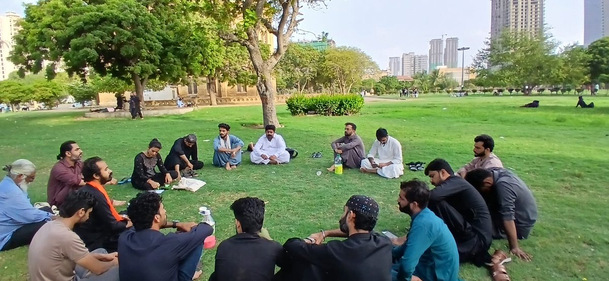 AWPSindh's tweet image. In Yesterday&apos;s study circle-held at Frere Hall- we reflected on Karbala not as a distant tragedy, but as a living resistance.  our discussion and reflection revolved around Ali Shariati&apos;s article on martyrdom, in which he redefines martyrdom as political awakening.