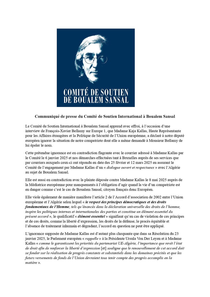 noelle lenoir (@noellelenoir) on Twitter photo Un mot résume le ressenti du <a href="/CSoutienBS/">Comité de soutien international à Boualem Sansal</a> face a l’impéritie de <a href="/kajakallas/">Kaja Kallas</a> et l’absence de volonté politique des #Etatsmembres de <a href="/UNIONEUROPEA/">UNION EUROPEA</a> : effarement!!!! Alors que nos compatriotes dont #BoualemSansal sont embastillés à #Alger. <a href="/vonderleyen/">Ursula von der Leyen</a> <a href="/EP_President/">Roberta Metsola</a> <a href="/antoniocostapm/">António Costa</a> Un mot résume le ressenti du <a href="/CSoutienBS/">Comité de soutien international à Boualem Sansal</a> face a l’impéritie de <a href="/kajakallas/">Kaja Kallas</a> et l’absence de volonté politique des #Etatsmembres de <a href="/UNIONEUROPEA/">UNION EUROPEA</a> : effarement!!!! Alors que nos compatriotes dont #BoualemSansal sont embastillés à #Alger. <a href="/vonderleyen/">Ursula von der Leyen</a> <a href="/EP_President/">Roberta Metsola</a> <a href="/antoniocostapm/">António Costa</a>
