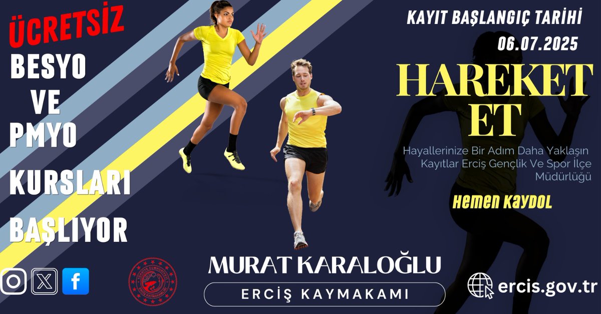 📣 BESYO ve PMYO  Kurslarımız Başlıyor

Erciş Kaymakamlığı himayesinde Erciş Gençlik ve Spor İlçe Müdürlüğü tarafından düzenlenen 2025 BESYO ve PMYO hazırlık kurslarımız başlamıştır.

✅ Kayıtlar için Erciş Gençlik ve Spor İlçe Müdürlüğümüze başvurabilirsiniz.

@murat_karaloglu